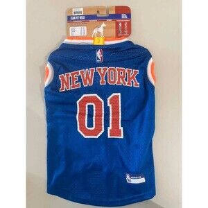 NWT New York Knicks Pet Jersey for Dogs/Cats w/Gold Championship Patch Sz Large